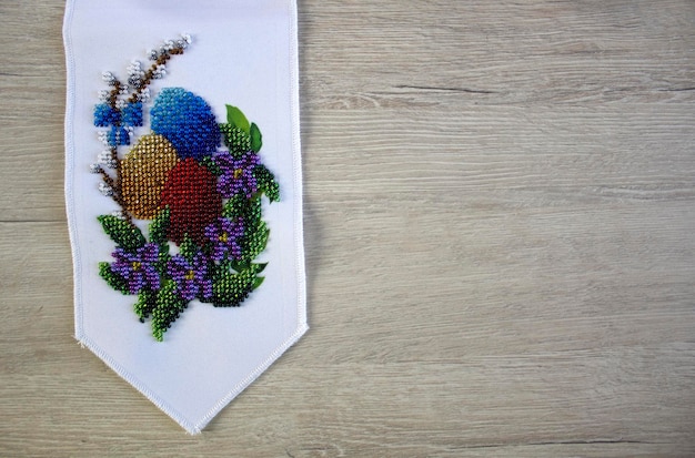 próbki haftów na tkaninach